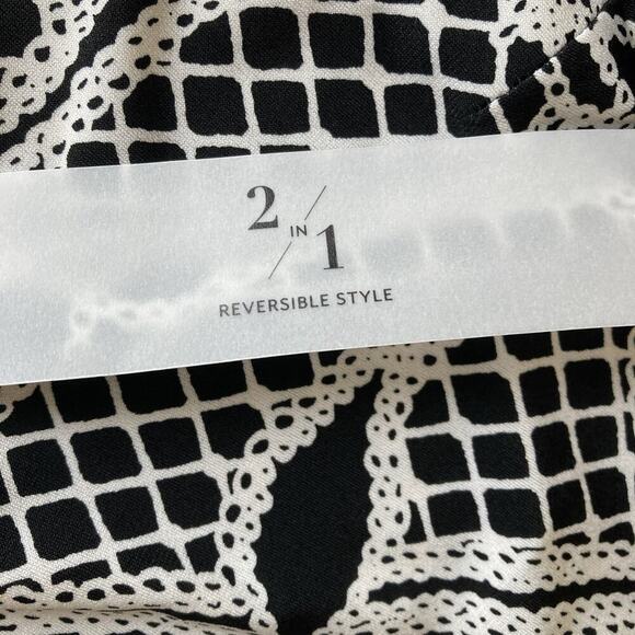 White House Black Market Reversible Wrap Dress Sz 12 New 2 In 1 Stretch 3/4 - Picture 7 of 9